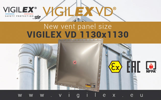 Nouvelles dimensions d'évent d'explosion : Vigilex VD 1130x1130
