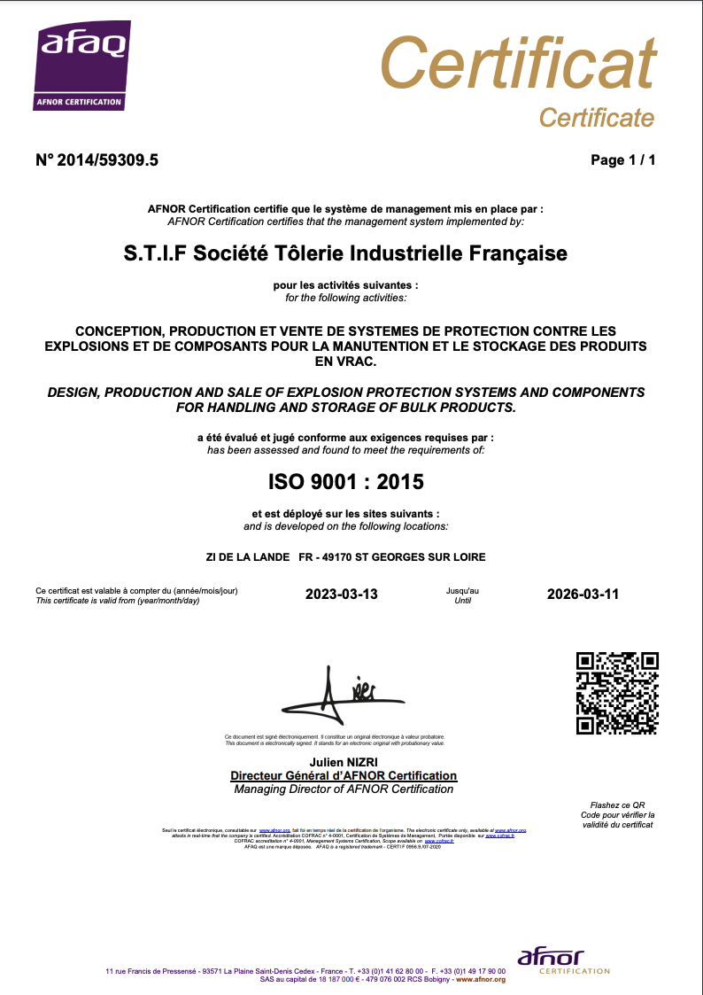 Certification ISO 9001 - Vigilex